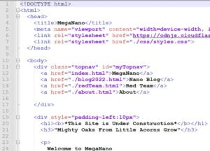 HTML code for my old website