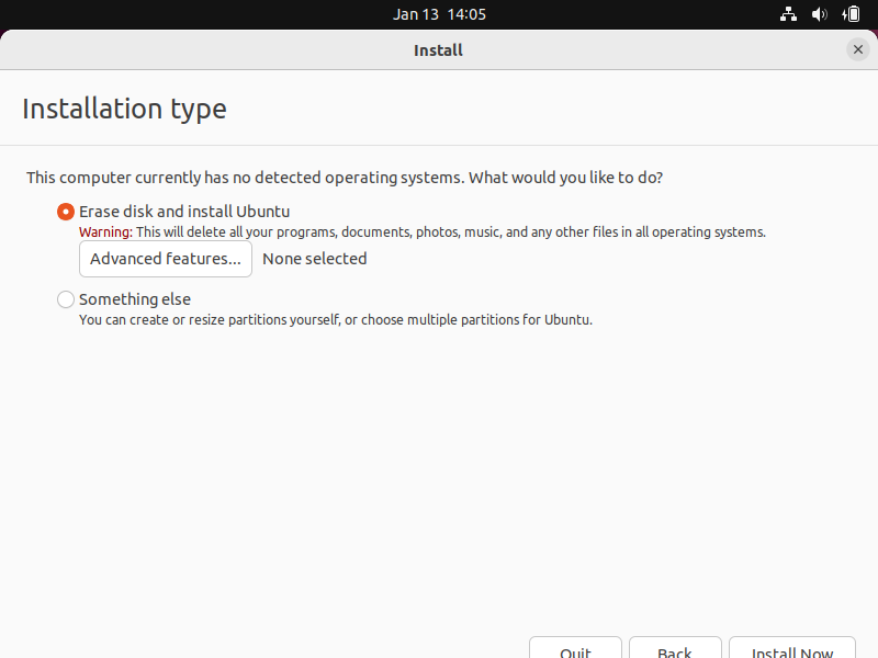 Ubuntu Install Guide - Select Erase Disk and Install Ubuntu