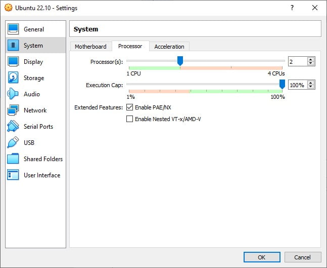 Ubuntu Install Guide - VM Settings