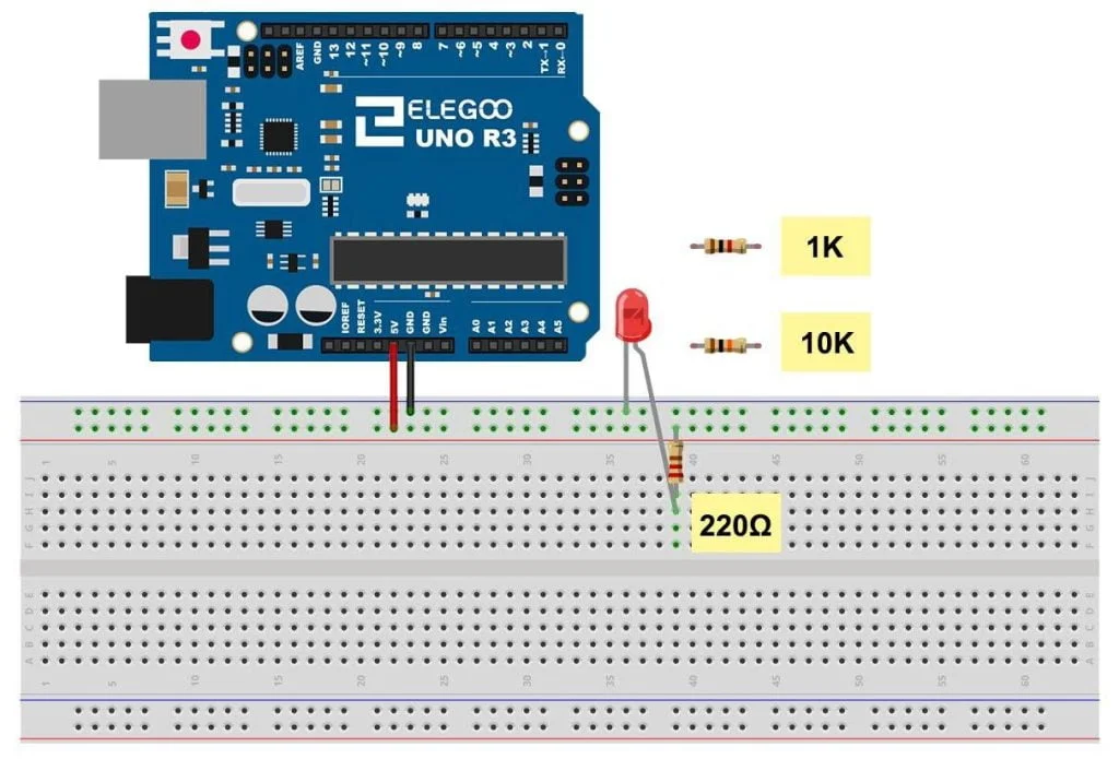 Basic LED on Breadboard build