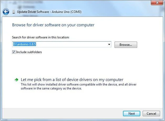 Windows Device Manager Driver options