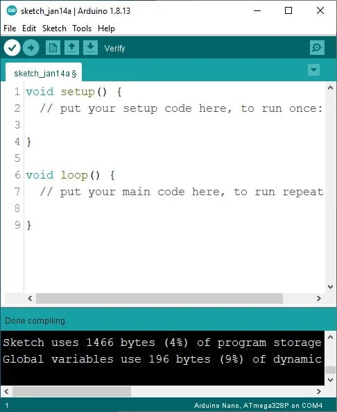 Arduino IDE verifying your code