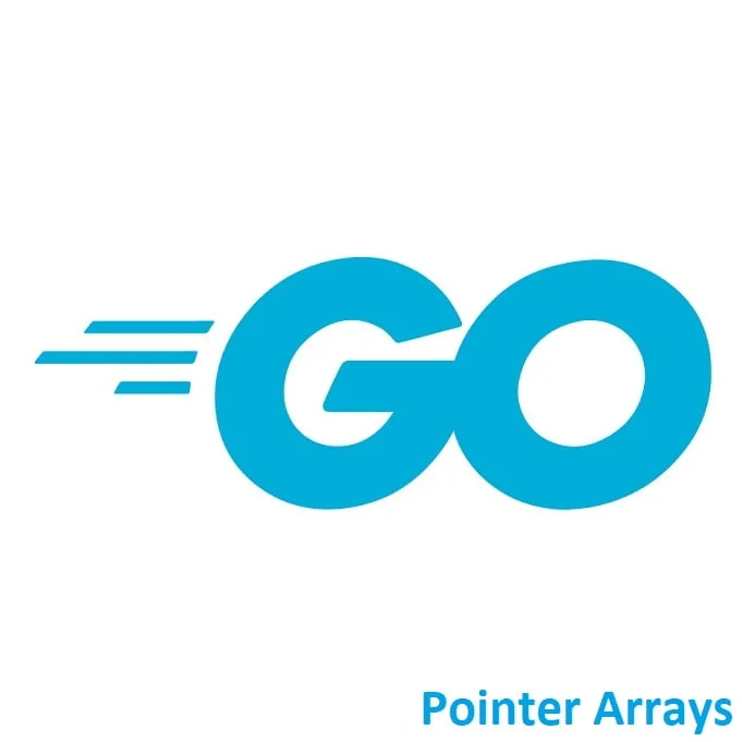 Go (Golang) logo with 'Pointer Arrays' text