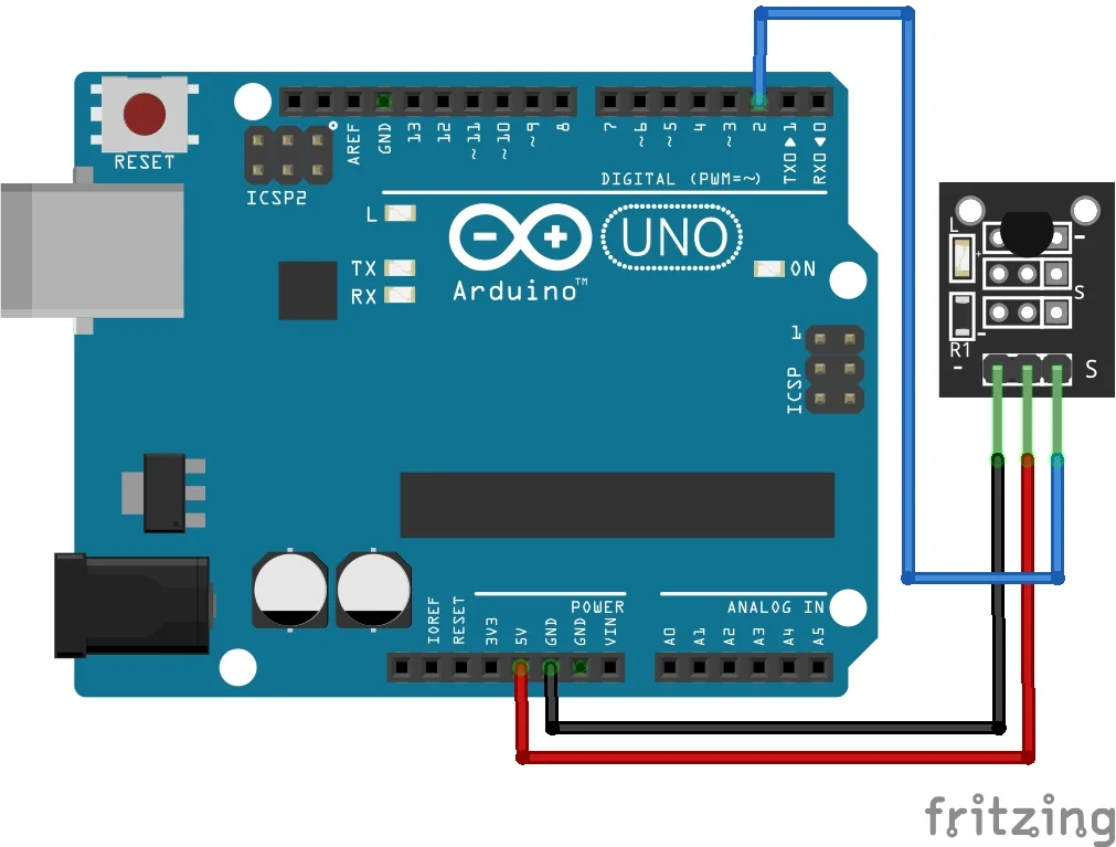 DS18B20 Temperature Sensor with Arduino circuit diagram