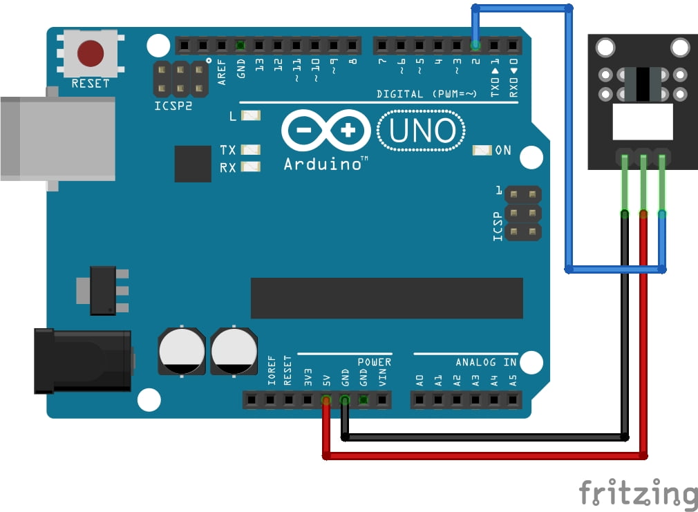 Photo Interrupter Sensor circuit diagram with Arduino