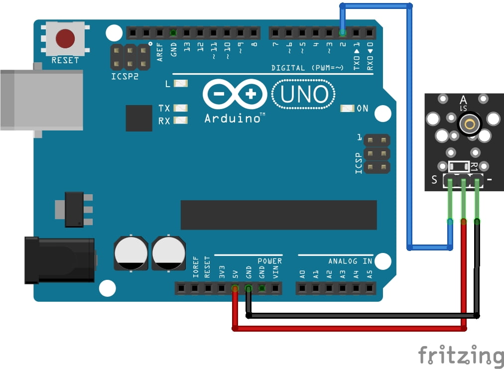 Shock Sensor Diagram with Arduino