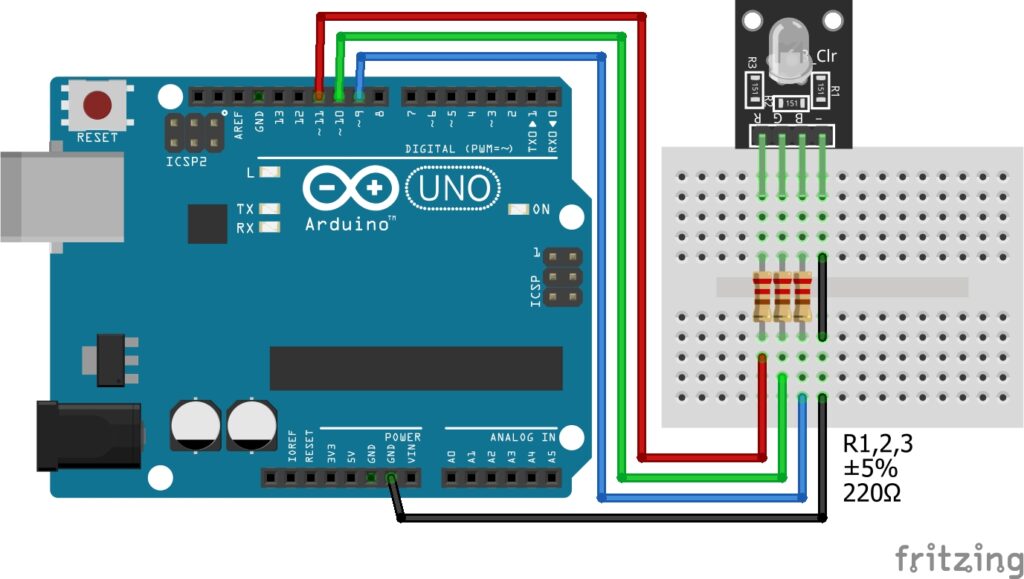 RGB LED Module with Arduino Diagram