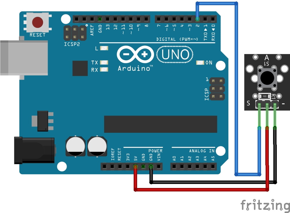 Tactile Switch Module with Arduino Diagram