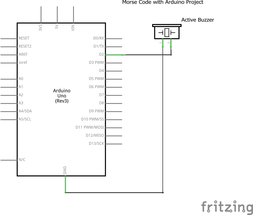 Buzzer with Arduino Schematic